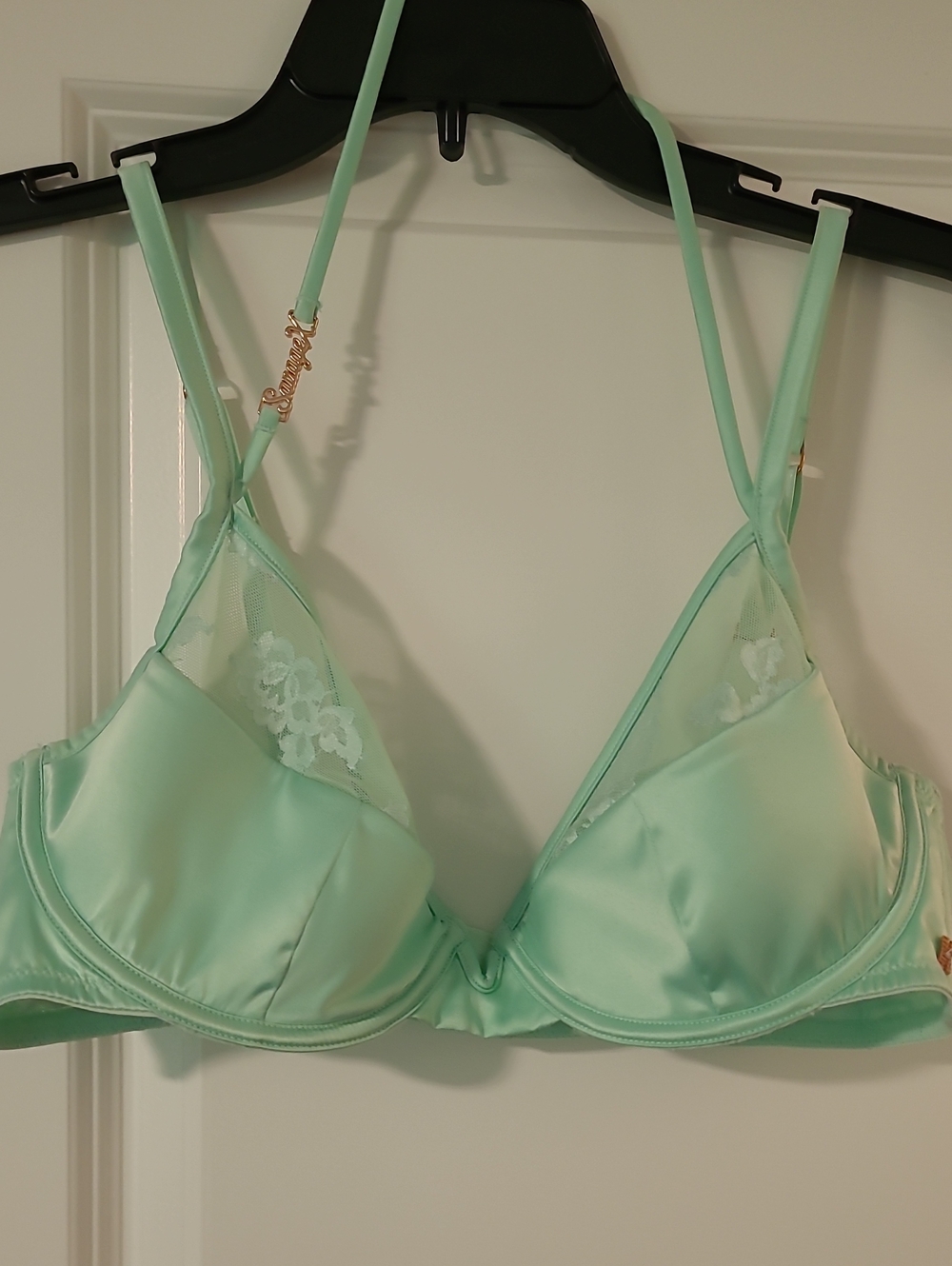 Savage X Fenty Mint Satin Lace Underwire Bra